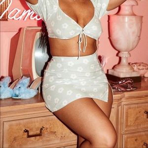 Motel rocks sage green mini skirt